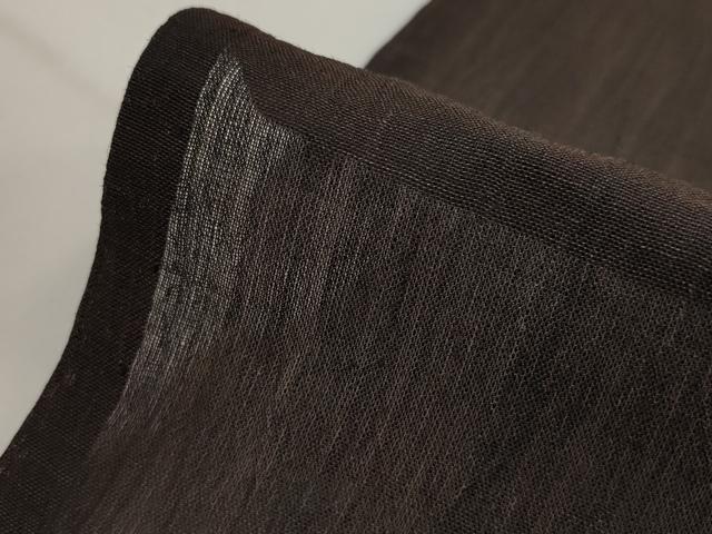平和屋着物*夏物 本場小千谷ちぢみ 赤墨色 麻 逸品 AABK2802st
