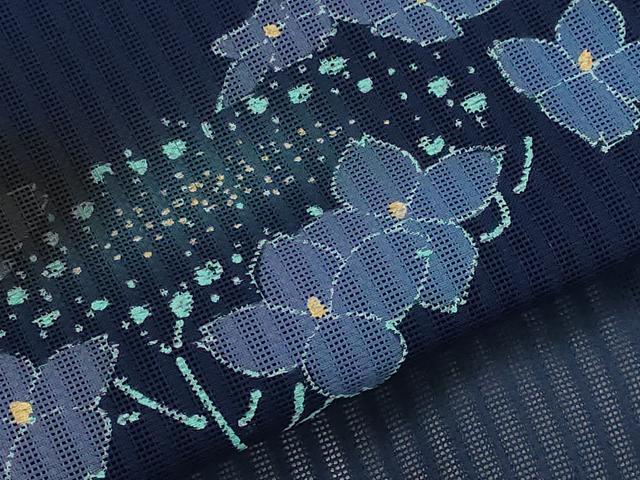 平和屋着物*夏物 訪問着 縦絽 紫陽花 水滴 金彩 正絹 逸品 AABK2806st