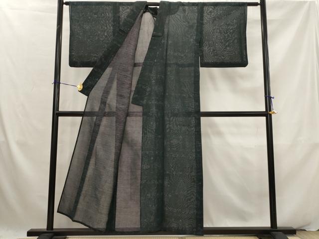 平和屋着物*夏物 お召 紗 洋花文 正絹 逸品 AABK2835st