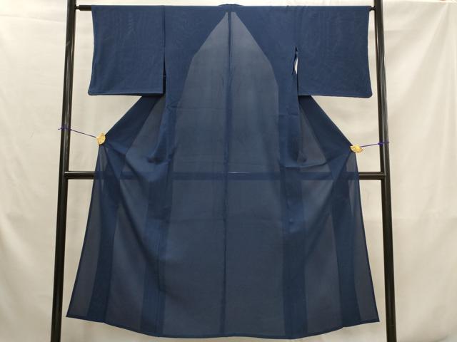平和屋着物*夏物 色無地 絽 留紺色 正絹 逸品 AABK2849st