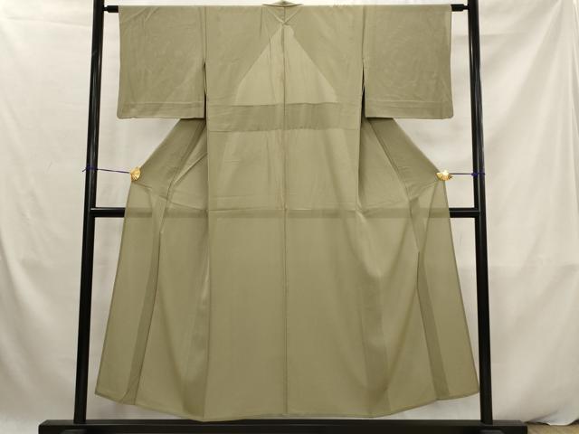 平和屋着物*夏物 色無地 絽 鶸茶色 正絹 逸品 AABK2852st
