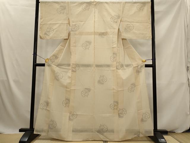 平和屋着物*夏物 結城紬 夏結城 100亀甲 花丸文 正絹 逸品 AABK2855st