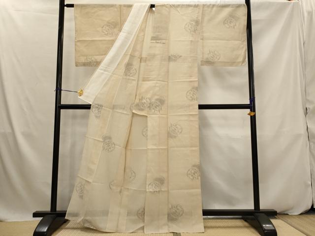 平和屋着物*夏物 結城紬 夏結城 100亀甲 花丸文 正絹 逸品 AABK2855st