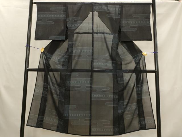 平和屋着物*夏物 本場大島紬 夏大島 エ霞文 正絹 逸品 AABK2857st