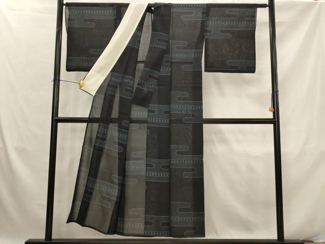 平和屋着物*夏物 本場大島紬 夏大島 エ霞文 正絹 逸品 AABK2857st