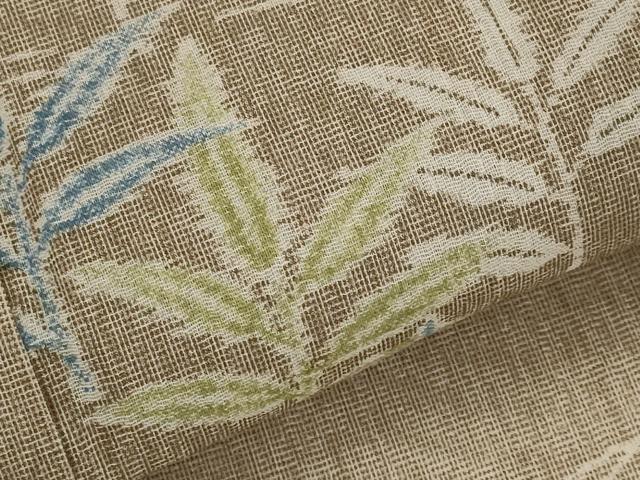 平和屋着物*夏物 小紋 紗 流水草葉文 洗える着物 AABK2861st