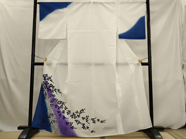 平和屋着物*夏物 訪問着 紗 枝葉文 暈し染め 洗える着物 AABK2863st