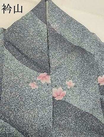平和屋着物*夏物 小紋 絽 舞花文 暈し染め 洗える着物 AABK2877st