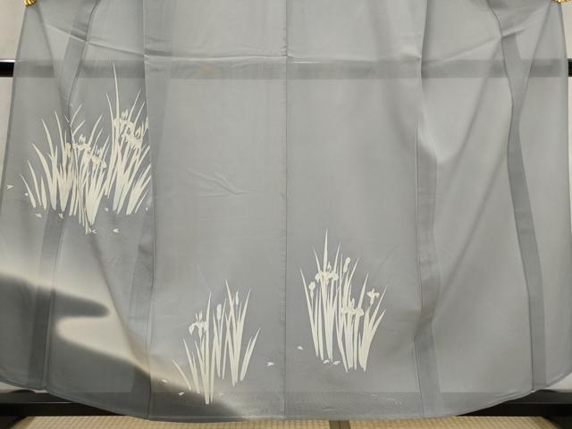 平和屋着物*夏物 訪問着 絽 流水草花文 暈し染め 銀彩 正絹 逸品 AABK2889st
