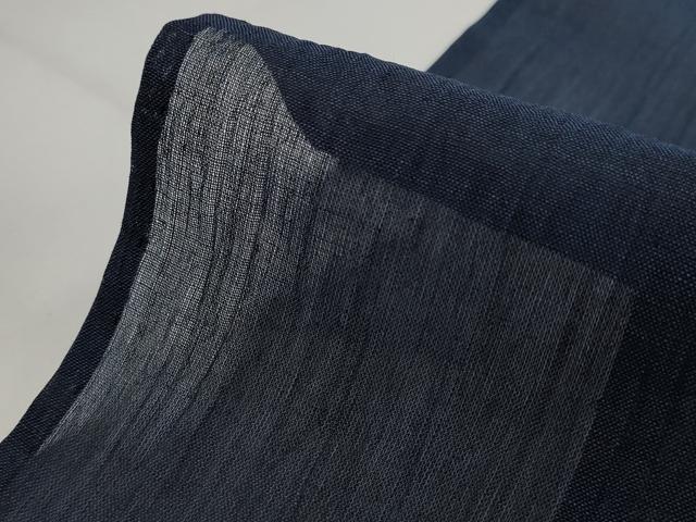 平和屋着物*夏物 男性 本場小千谷ちぢみ 青褐色 麻 逸品 AABK2893st