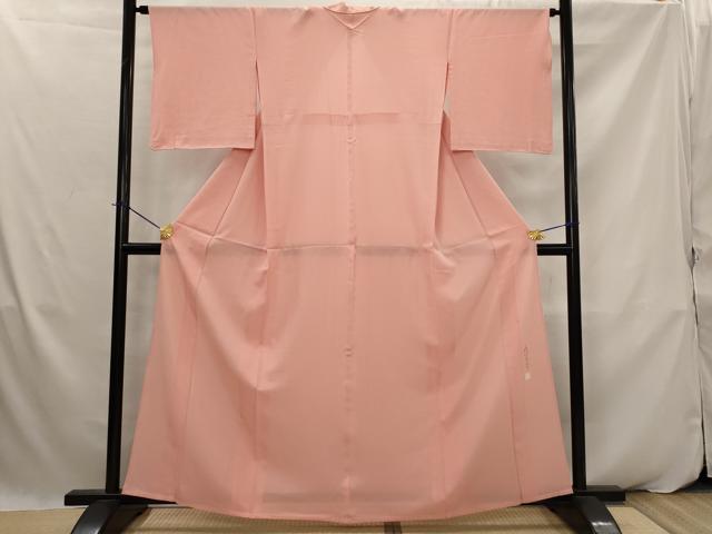 平和屋着物*夏物 本加賀友禅作家 成竹登茂男監修 色無地 絽 甚三紅色 正絹 逸品 AABK2911st