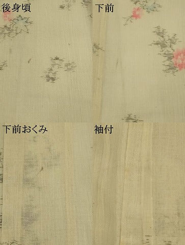 平和屋着物*夏物 小紋 紗 草花文 洗える着物 AABK2920st