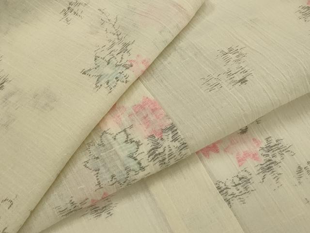 平和屋着物*夏物 小紋 紗 草花文 洗える着物 AABK2920st
