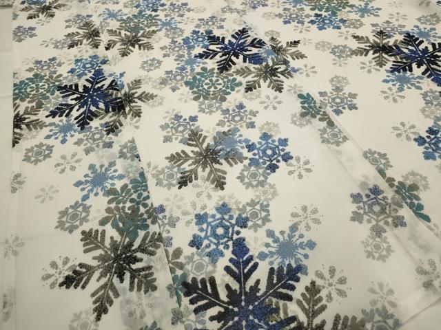 平和屋着物*夏物 小紋 紗 雪の結晶 洗える着物 AABK2922st