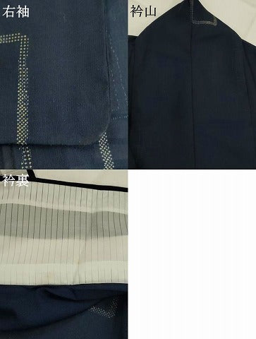 平和屋着物*夏物 小紋 紗 幾何学文様 洗える着物 AABK2926st