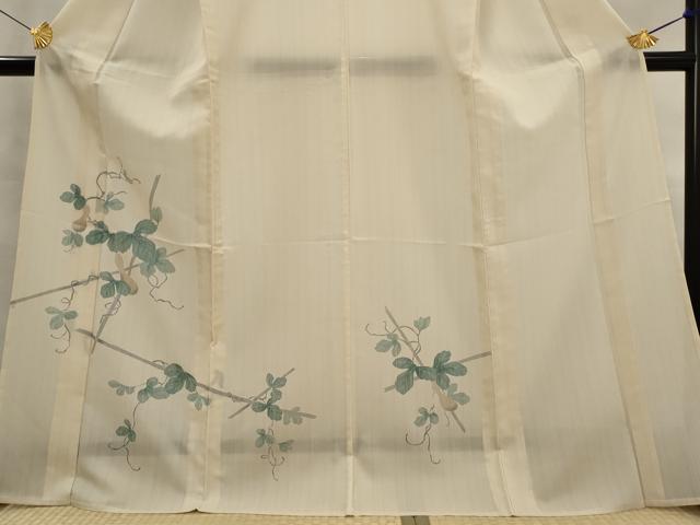 平和屋着物*夏物 訪問着 紗 瓢箪蔦の葉文 さんび謹製 ロング丈 洗える着物 AABK2935st