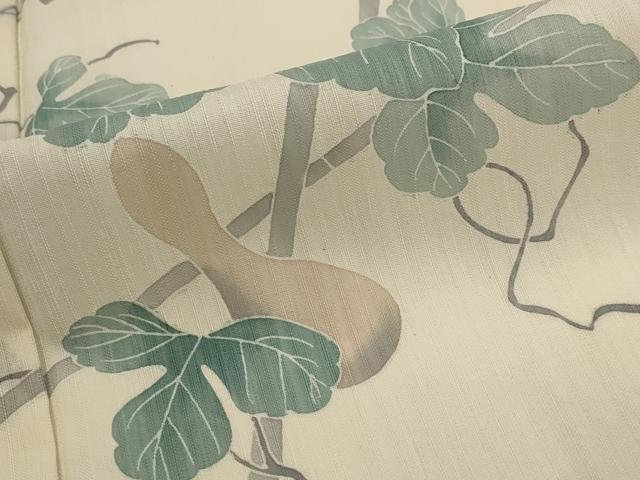 平和屋着物*夏物 訪問着 紗 瓢箪蔦の葉文 さんび謹製 ロング丈 洗える着物 AABK2935st