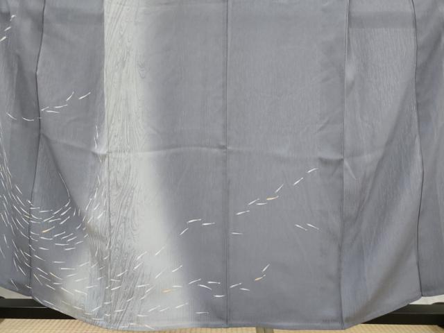 平和屋着物*夏物 訪問着 縦絽 メダカ 暈し染め 正絹 逸品 AABK2936st