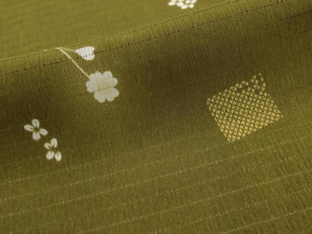 平和屋着物*夏物 小紋 絽 舞花文 金彩 洗える着物 AABK2940st