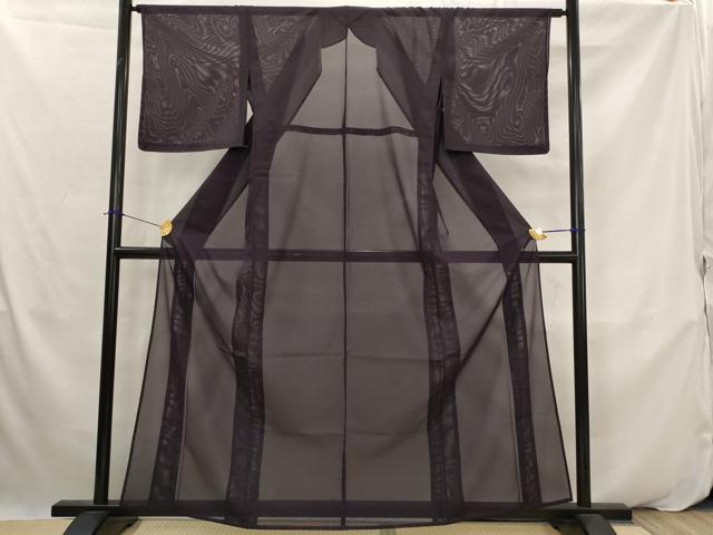 平和屋着物*夏物 色無地 絽 黒紅色 洗える着物 未使用 AABK2942st