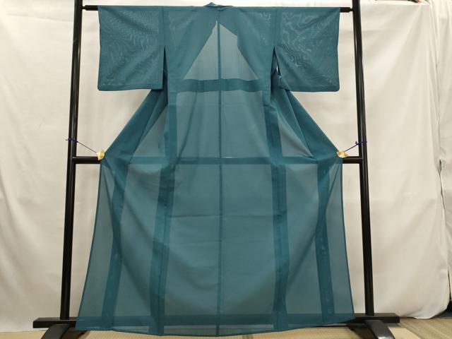 平和屋着物*夏物 色無地 絽 御召茶色 洗える着物 AABK2955st