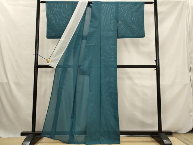 平和屋着物*夏物 色無地 絽 御召茶色 洗える着物 AABK2955st