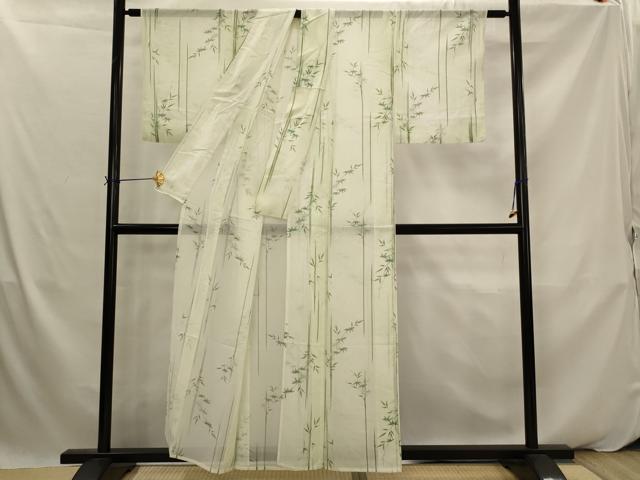 平和屋着物*夏物 小紋 絽 笹竹文 洗える着物 AABK2962st