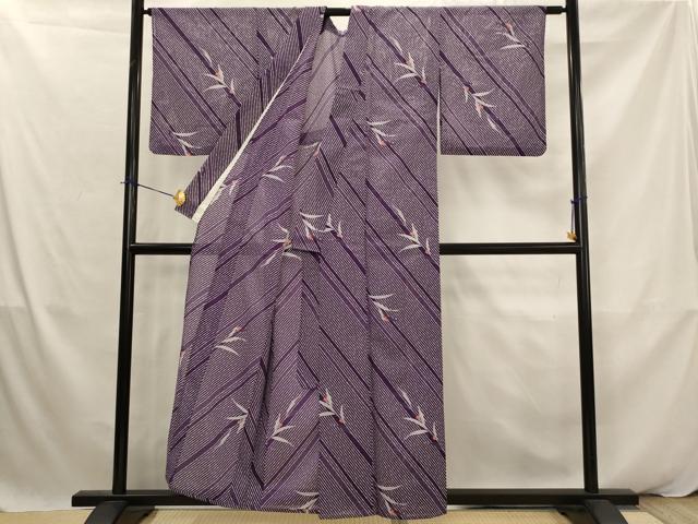平和屋着物*夏物 小紋 絽 笹竹文 洗える着物 AABK2963st