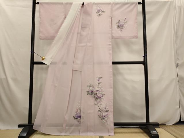 平和屋着物*夏物 訪問着 絽 草花文 洗える着物 AABK2964st