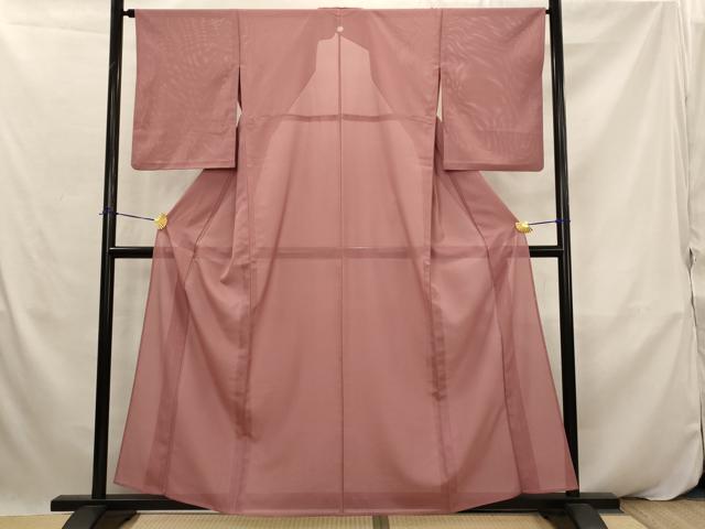 平和屋着物*夏物 色無地 絽 蘇芳香色 洗える着物 AABK2969st