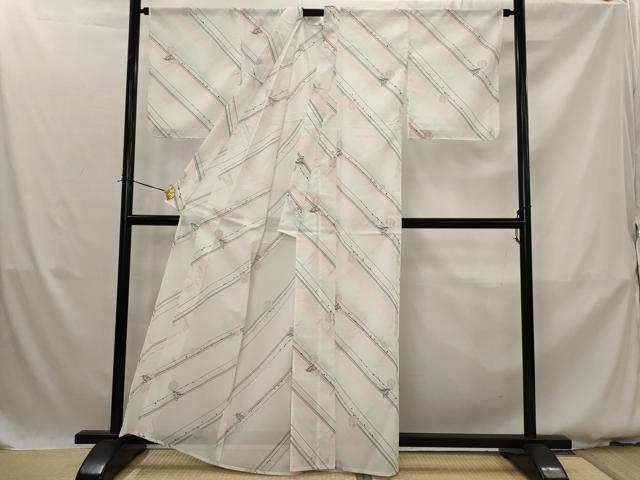 平和屋着物*夏物 小紋 絽 舞蝶文 暈し染め 洗える着物 未使用 AABK2973st