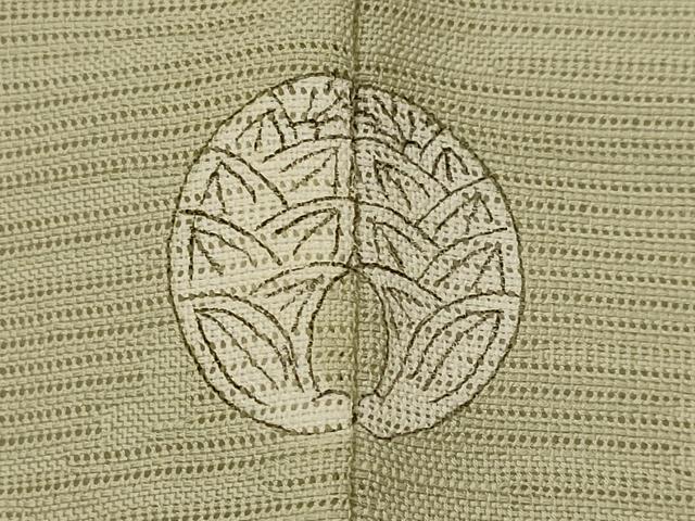 平和屋着物*夏物 色無地 絽 幾何学紋紗 白橡色 正絹 逸品 AABK2975st
