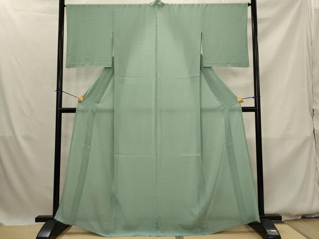 平和屋着物*夏物 色無地 絽縮緬 薄青色 洗える着物 AABK2977st