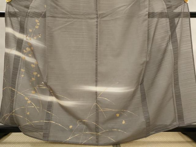 平和屋着物*夏物 訪問着 変わり絽 刺繍 草花文 暈し染め 金彩 正絹 逸品 AABK2983st
