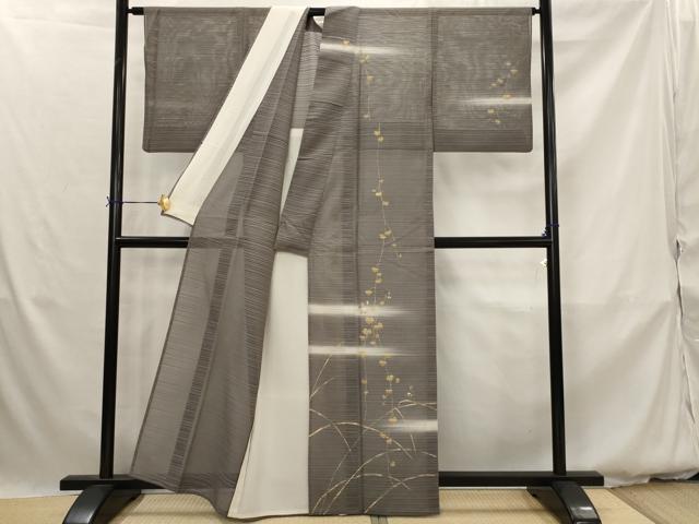 平和屋着物*夏物 訪問着 変わり絽 刺繍 草花文 暈し染め 金彩 正絹 逸品 AABK2983st