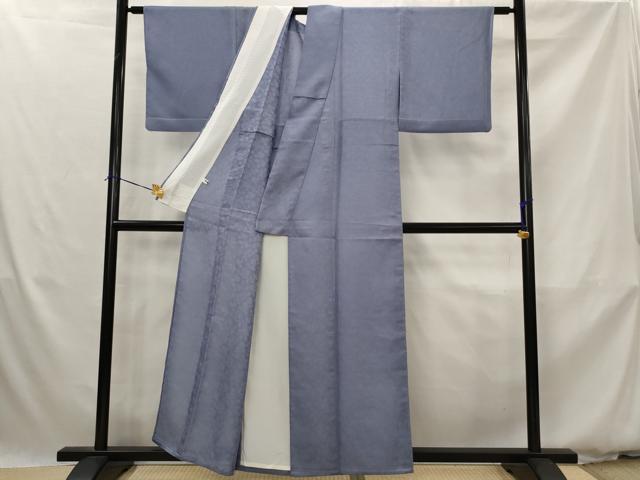 平和屋着物*夏物 色無地 絽 更紗花紋紗 藤納戸色 正絹 逸品 AABK2984st