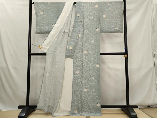 平和屋着物*夏物 小紋 縦絽 蛍 蛍暈し 正絹 逸品 AABK3007st
