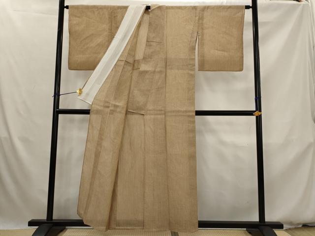 平和屋着物*夏物 本場小千谷ちぢみ 縞 麻 逸品 AABK3009st
