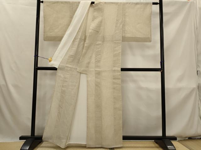 平和屋着物*夏物 本場小千谷ちぢみ 縞 麻 逸品 AABK3011st