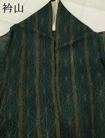 平和屋着物*夏物 小紋 紗紬 麻の葉文様 正絹 逸品 AABK3017st