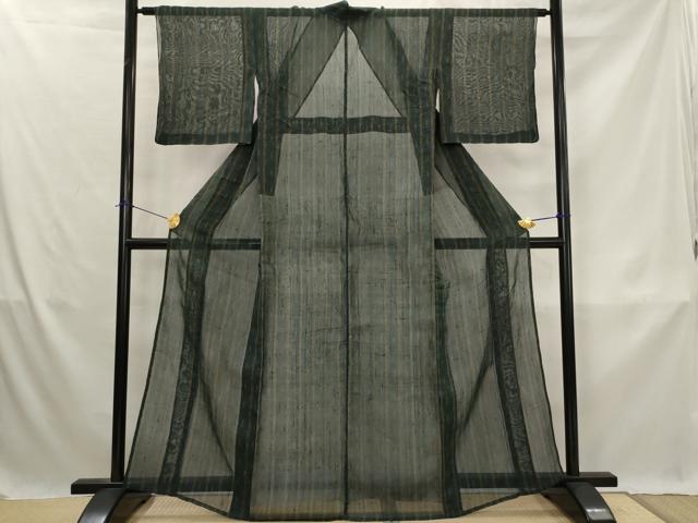 平和屋着物*夏物 小紋 紗紬 麻の葉文様 正絹 逸品 AABK3017st