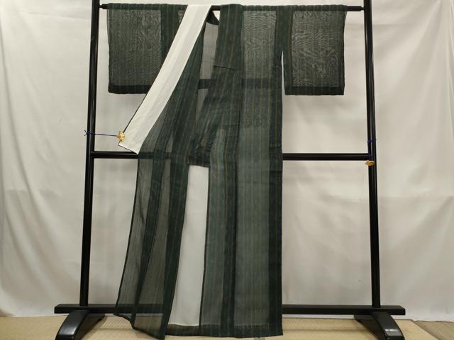 平和屋着物*夏物 小紋 紗紬 麻の葉文様 正絹 逸品 AABK3017st