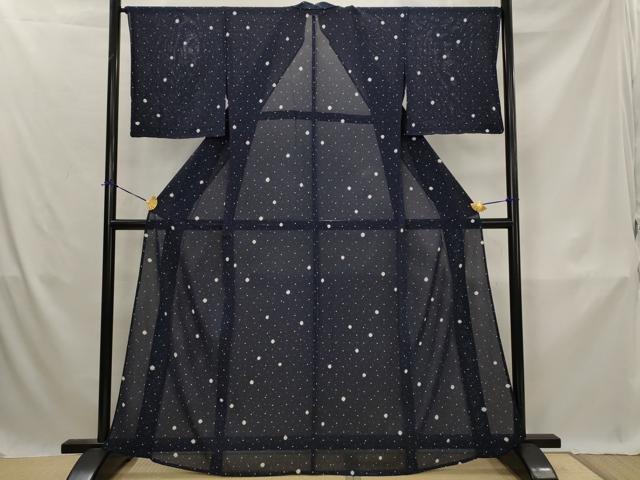 平和屋着物*夏物 小紋 絽 絞り 霞文 正絹 逸品 未使用 AABK3025st