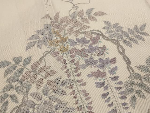 平和屋着物*夏物 訪問着 中国三大刺繍 汕頭刺繍 スワトウ刺繍 相良刺繍 総刺繍 絽 藤花房 正絹 逸品 AABK3028st