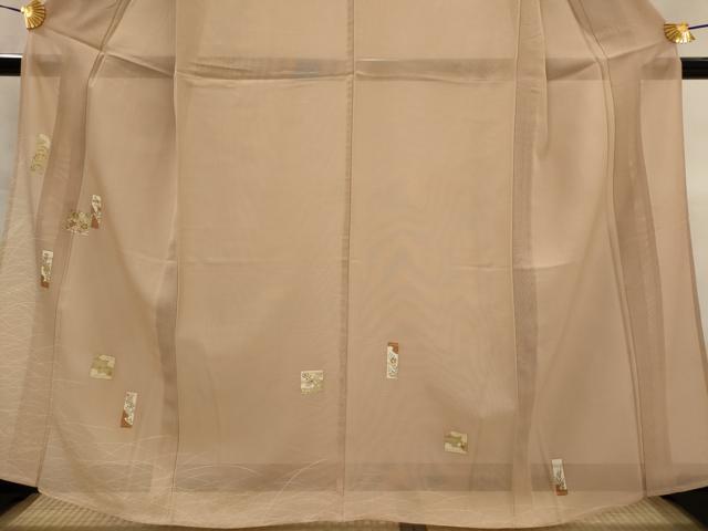 平和屋着物*夏物 訪問着 絽 駒刺繍 色紙花文 暈し染め 金彩 正絹 逸品 AABK3034st
