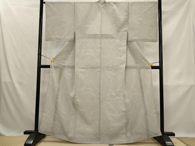 平和屋着物*夏物 本塩沢 夏塩沢 130亀甲 舞花文 正絹 逸品 AABK3040st