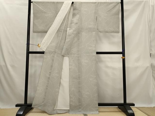 平和屋着物*夏物 本塩沢 夏塩沢 130亀甲 舞花文 正絹 逸品 AABK3040st
