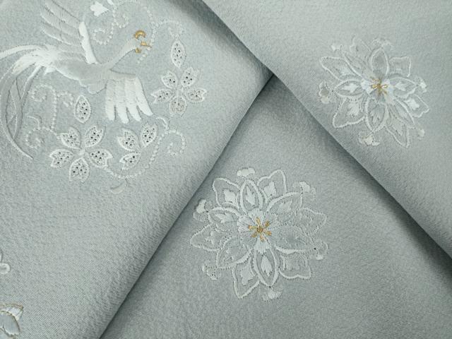 平和屋着物●訪問着 総刺繍 更紗花鳥文 正絹 逸品 AABK3041ck