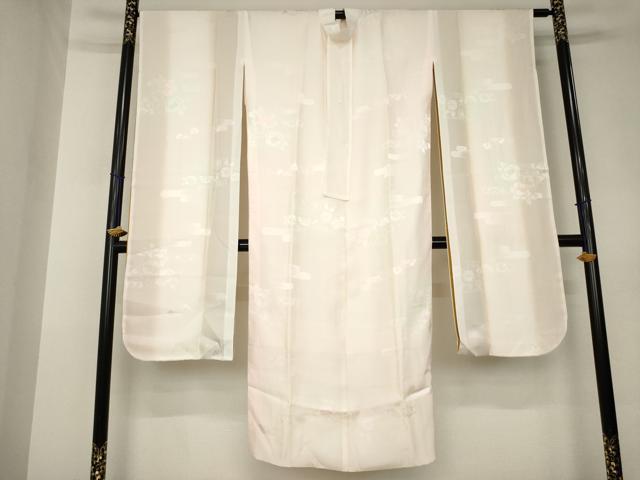 平和屋着物●振袖用長襦袢 袷 舞花地紋 暈し染め 正絹 逸品 AABK3044ck