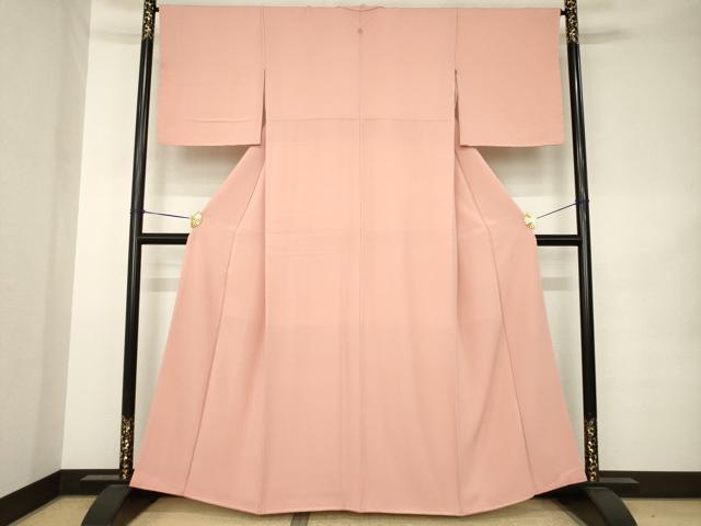 平和屋着物●上質な色無地 宍色 正絹 逸品 未使用 AABK3049ck